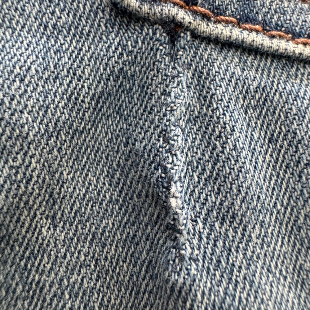 Wrangler Low Rise Straight Leg Jeans 13/14x34 Light Wash Western Stretch Denim - Picture 9 of 16